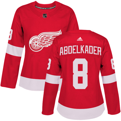 Adidas Red Wings #8 Justin Abdelkader Red Home Authentic Women's Stitched NHL Jersey